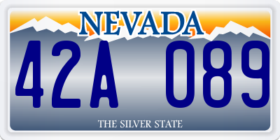 NV license plate 42A089
