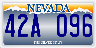 NV license plate 42A096
