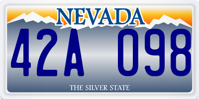NV license plate 42A098