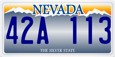 NV license plate 42A113