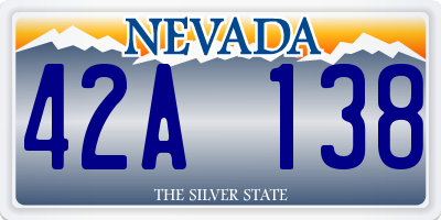 NV license plate 42A138
