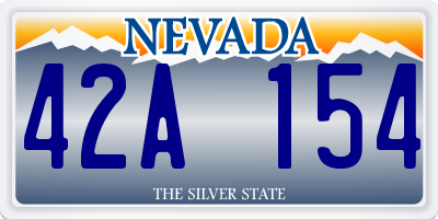 NV license plate 42A154