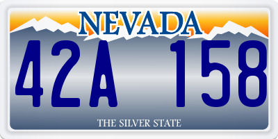 NV license plate 42A158