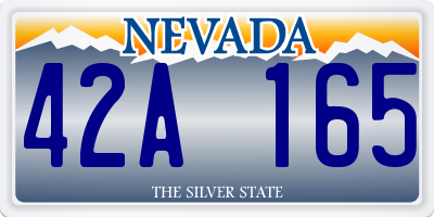 NV license plate 42A165