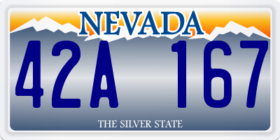 NV license plate 42A167