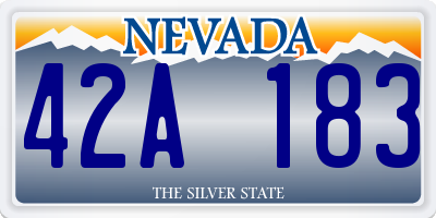 NV license plate 42A183