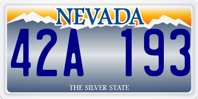 NV license plate 42A193