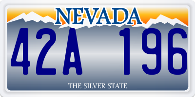 NV license plate 42A196