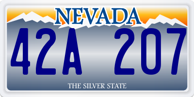 NV license plate 42A207