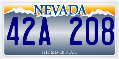 NV license plate 42A208