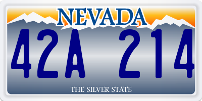 NV license plate 42A214