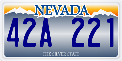 NV license plate 42A221