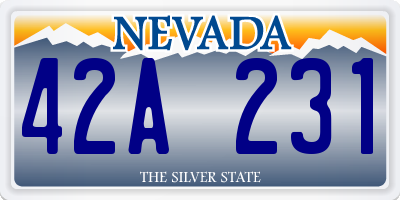 NV license plate 42A231