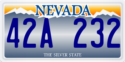 NV license plate 42A232