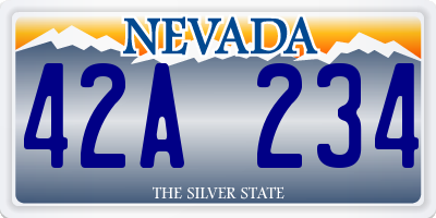 NV license plate 42A234