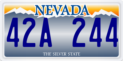 NV license plate 42A244