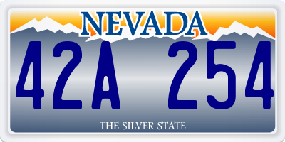 NV license plate 42A254