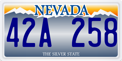 NV license plate 42A258
