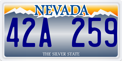 NV license plate 42A259