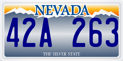 NV license plate 42A263