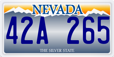 NV license plate 42A265