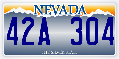 NV license plate 42A304