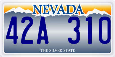 NV license plate 42A310