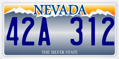 NV license plate 42A312