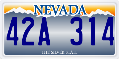 NV license plate 42A314