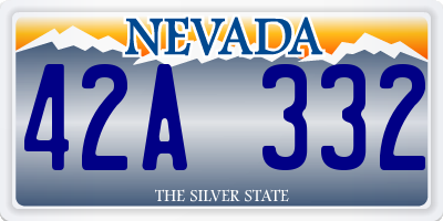 NV license plate 42A332