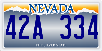 NV license plate 42A334