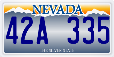 NV license plate 42A335