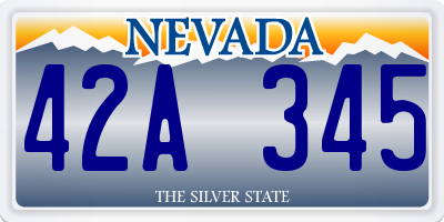 NV license plate 42A345