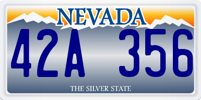 NV license plate 42A356
