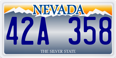 NV license plate 42A358