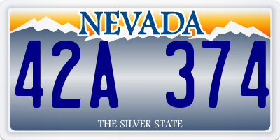 NV license plate 42A374