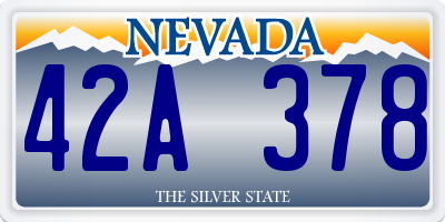 NV license plate 42A378