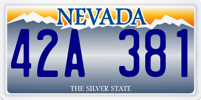 NV license plate 42A381
