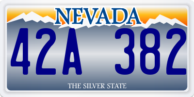 NV license plate 42A382