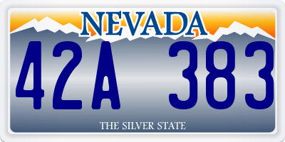 NV license plate 42A383