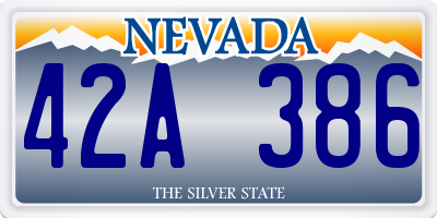 NV license plate 42A386