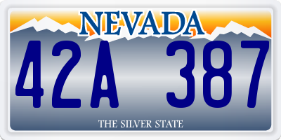 NV license plate 42A387