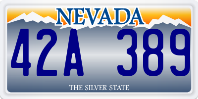 NV license plate 42A389