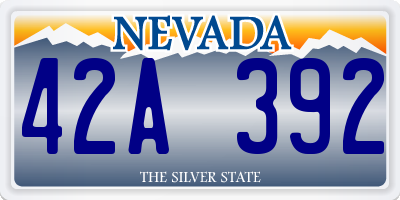 NV license plate 42A392