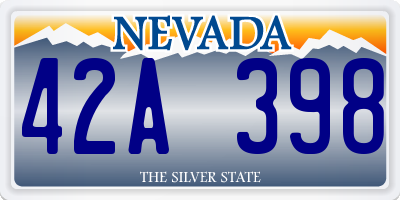 NV license plate 42A398