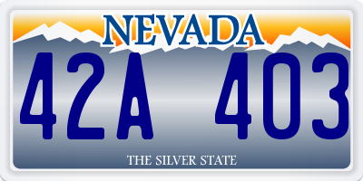 NV license plate 42A403