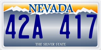 NV license plate 42A417