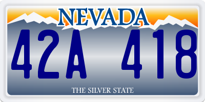 NV license plate 42A418