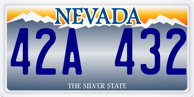 NV license plate 42A432