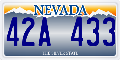 NV license plate 42A433